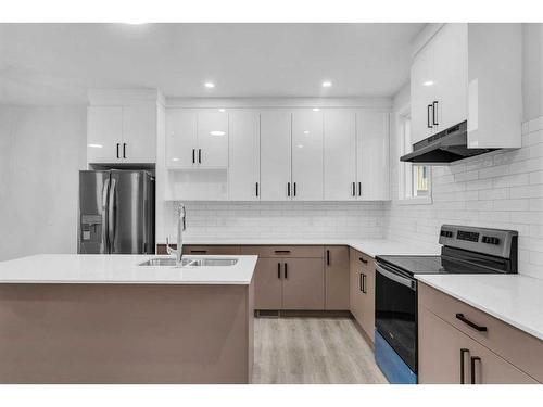 123 Corner Meadows Square Ne, Calgary, AB - Indoor Photo Showing Kitchen With Stainless Steel Kitchen With Double Sink With Upgraded Kitchen