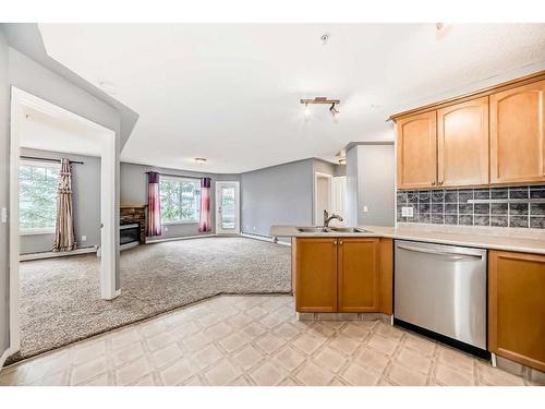 312-345 Rocky Vista Park Nw, Calgary, AB - Indoor Photo Showing Kitchen With Double Sink