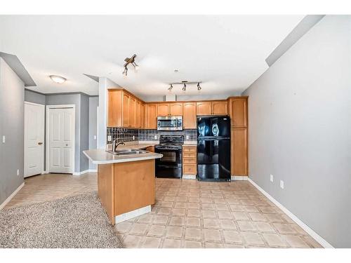 312-345 Rocky Vista Park Nw, Calgary, AB - Indoor Photo Showing Kitchen With Double Sink