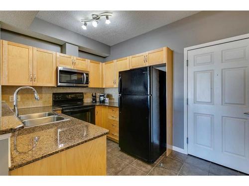 403-5720 2 Street Sw, Calgary, AB - Indoor Photo Showing Kitchen With Double Sink