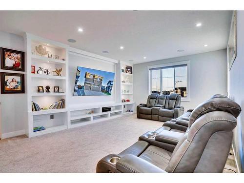 22 Chelsea Bay, Chestermere, AB - Indoor Photo Showing Living Room