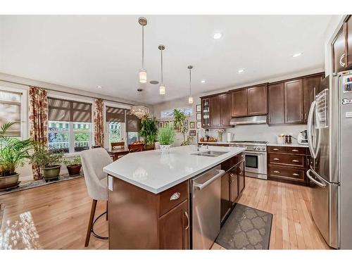 182 Cranarch Place Se, Calgary, AB - Indoor Photo Showing Kitchen With Stainless Steel Kitchen With Double Sink With Upgraded Kitchen