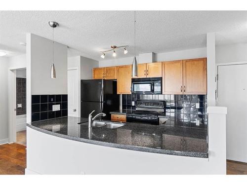 5-207 Village Terrace Sw, Calgary, AB - Indoor Photo Showing Kitchen With Double Sink