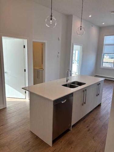 1516-395 Skyview Parkway Ne, Calgary, AB - Indoor Photo Showing Kitchen With Double Sink