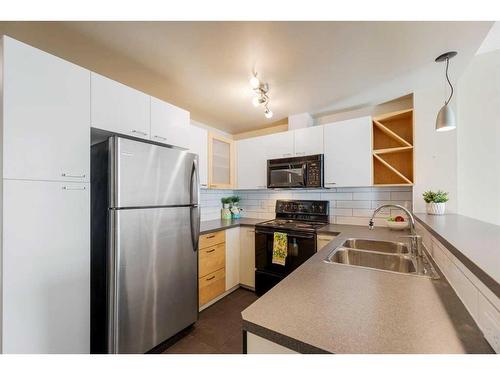 417-315 24 Avenue Sw, Calgary, AB - Indoor Photo Showing Kitchen With Double Sink