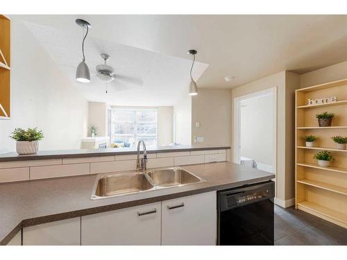 417-315 24 Avenue Sw, Calgary, AB - Indoor Photo Showing Kitchen With Double Sink