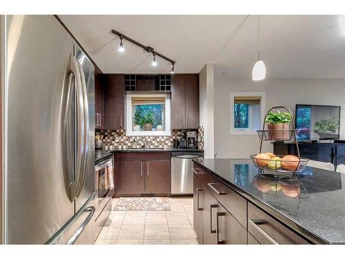 102-1931 25A Street Sw, Calgary, AB - Indoor Photo Showing Kitchen With Stainless Steel Kitchen With Double Sink