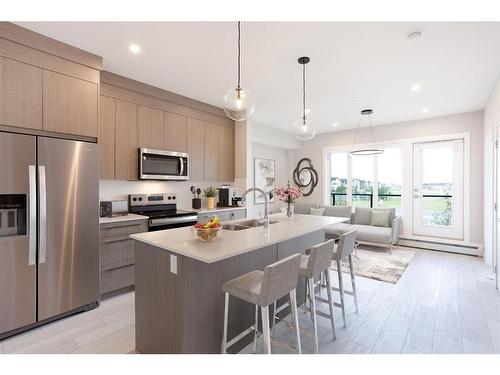 2213-60 Skyview Ranch Road Ne, Calgary, AB - Indoor Photo Showing Kitchen With Stainless Steel Kitchen With Double Sink With Upgraded Kitchen