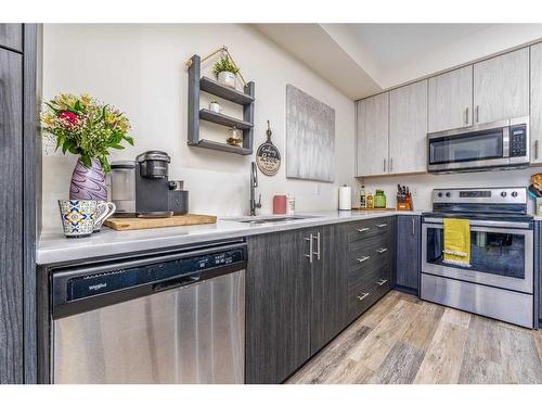 1201-298 Sage Meadows Park Nw, Calgary, AB - Indoor Photo Showing Kitchen