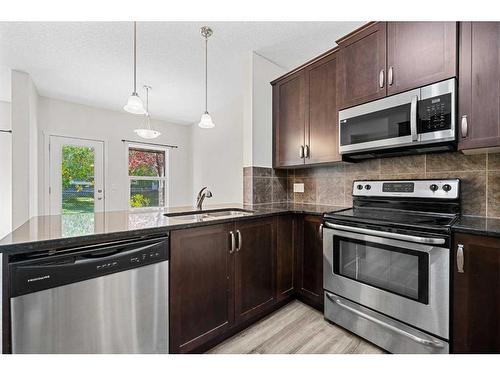 229 Copperpond Landing Se, Calgary, AB - Indoor Photo Showing Kitchen With Stainless Steel Kitchen With Double Sink With Upgraded Kitchen