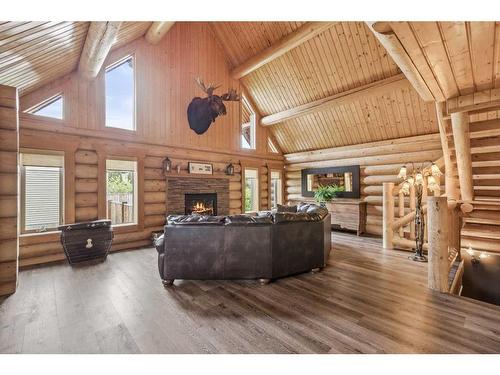 2 Wheatland Green, Strathmore, AB - Indoor Photo Showing Living Room With Fireplace