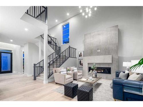 57 Rockcliff Terrace Nw, Calgary, AB - Indoor With Fireplace