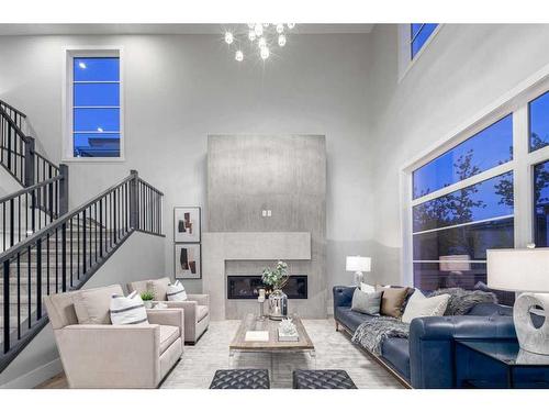 57 Rockcliff Terrace Nw, Calgary, AB - Indoor With Fireplace