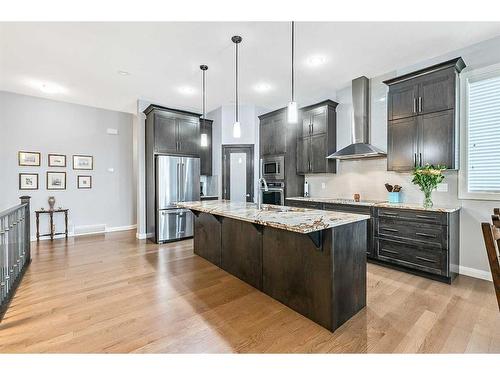 156 Ranch Road, Okotoks, AB - Indoor Photo Showing Kitchen With Upgraded Kitchen