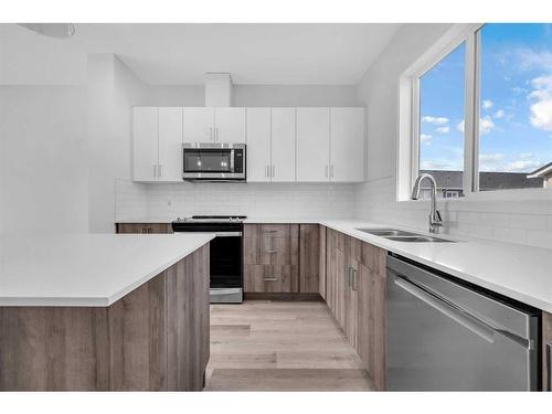 415-137 Red Embers Link Ne, Calgary, AB - Indoor Photo Showing Kitchen With Stainless Steel Kitchen With Double Sink With Upgraded Kitchen