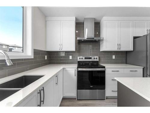 1849 Cornerstone Boulevard Ne, Calgary, AB - Indoor Photo Showing Kitchen With Double Sink