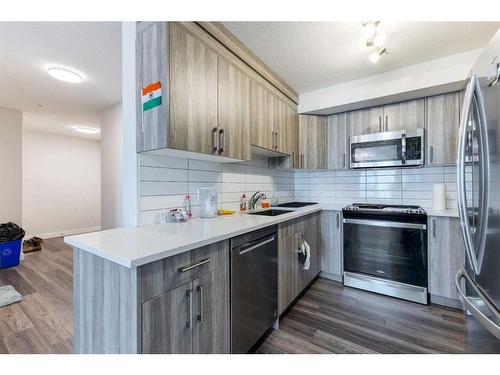 2319-6118 80 Avenue Ne, Calgary, AB - Indoor Photo Showing Kitchen With Stainless Steel Kitchen With Upgraded Kitchen