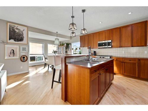 673 Victoria Beach Bay, Chestermere, AB - Indoor Photo Showing Kitchen With Double Sink