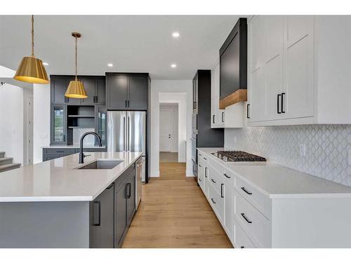 137 Creekstone Hill Sw, Calgary, AB - Indoor Photo Showing Kitchen With Upgraded Kitchen