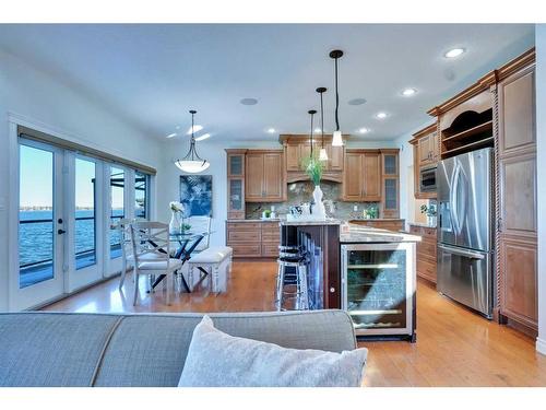 869 East Chestermere Drive, Chestermere, AB - Indoor Photo Showing Kitchen With Stainless Steel Kitchen With Upgraded Kitchen