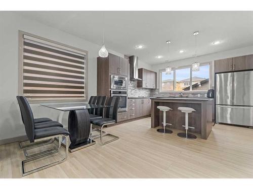 374 Evanston Way Nw, Calgary, AB - Indoor Photo Showing Kitchen With Stainless Steel Kitchen With Upgraded Kitchen