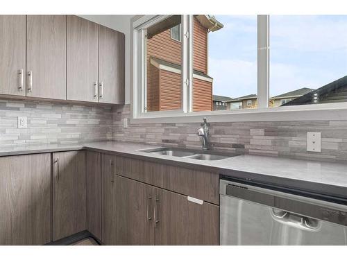 374 Evanston Way Nw, Calgary, AB - Indoor Photo Showing Kitchen With Double Sink