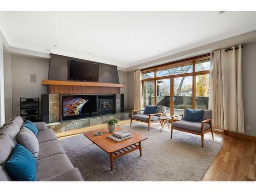 2237 20 Avenue Sw, Calgary, AB - Indoor Photo Showing Living Room With Fireplace