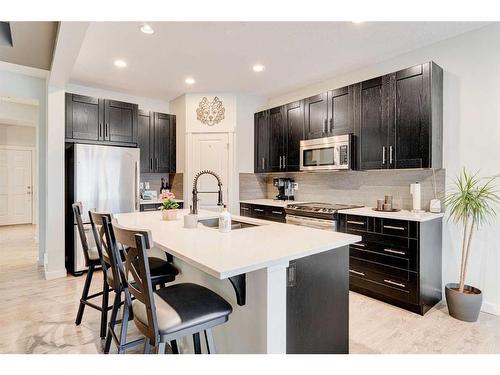 155 Elgin Meadows Way Se, Calgary, AB - Indoor Photo Showing Kitchen With Stainless Steel Kitchen With Upgraded Kitchen