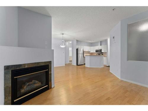 206-1026 12 Avenue Sw, Calgary, AB - Indoor Photo Showing Living Room With Fireplace