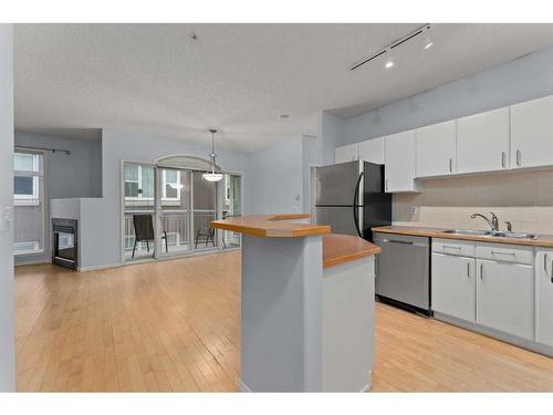 206-1026 12 Avenue Sw, Calgary, AB - Indoor Photo Showing Kitchen With Double Sink