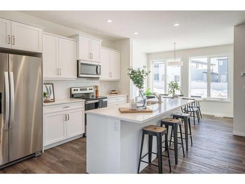 40 Ellen Lane, Crossfield, AB - Indoor Photo Showing Kitchen With Upgraded Kitchen