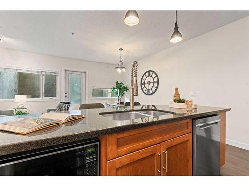 101-1818 14 Street Sw, Calgary, AB - Indoor Photo Showing Kitchen With Double Sink