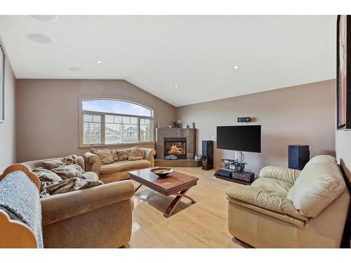 71 Kincora View Nw, Calgary, AB - Indoor Photo Showing Living Room With Fireplace