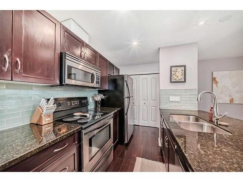 4-121 Village Heights Sw, Calgary, AB - Indoor Photo Showing Kitchen With Double Sink