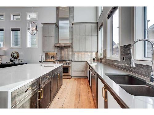 61 Paintbrush Park, Rural Rocky View County, AB - Indoor Photo Showing Kitchen With Double Sink With Upgraded Kitchen