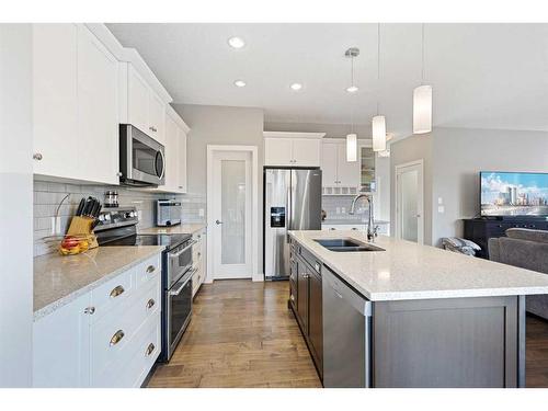 1464 Copperfield Boulevard Se, Calgary, AB - Indoor Photo Showing Kitchen With Stainless Steel Kitchen With Double Sink With Upgraded Kitchen