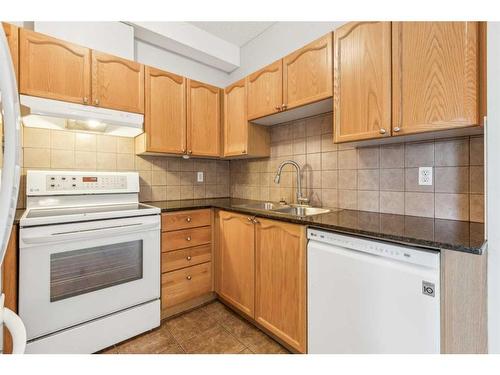 304-8 Prestwick Pond Terrace Se, Calgary, AB - Indoor Photo Showing Kitchen With Double Sink