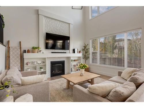 55 Walcrest View Se, Calgary, AB - Indoor Photo Showing Living Room With Fireplace