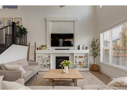 55 Walcrest View Se, Calgary, AB - Indoor Photo Showing Living Room With Fireplace