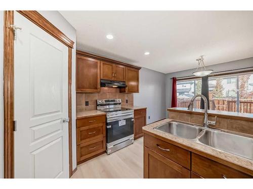 455 Cranston Drive Se, Calgary, AB - Indoor Photo Showing Kitchen With Double Sink