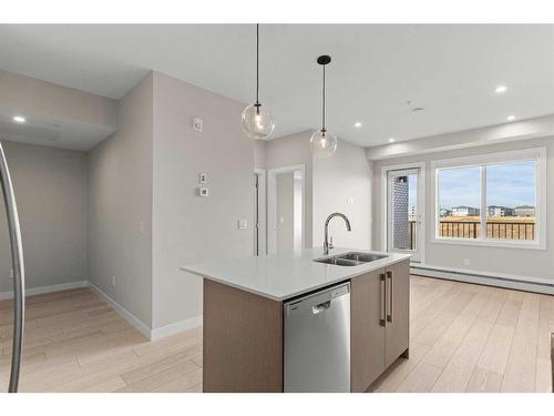 2212-395 Skyview Parkway Ne, Calgary, AB - Indoor Photo Showing Kitchen With Double Sink With Upgraded Kitchen