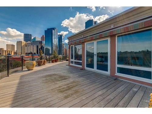 6501-400 Eau Claire Avenue Sw, Calgary, AB - Outdoor With Deck Patio Veranda