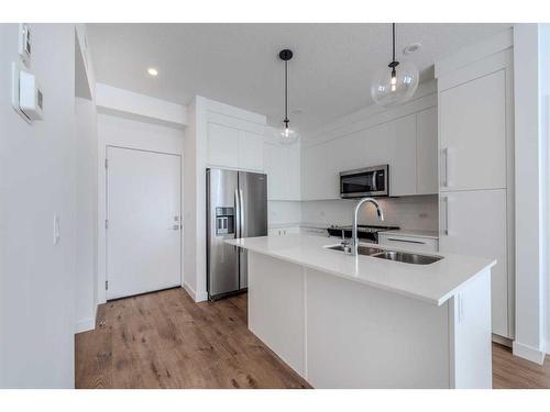 3407-111 Wolf Creek Drive Se, Calgary, AB - Indoor Photo Showing Kitchen With Double Sink With Upgraded Kitchen