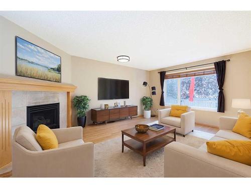 136 Citadel Close Nw, Calgary, AB - Indoor Photo Showing Living Room With Fireplace