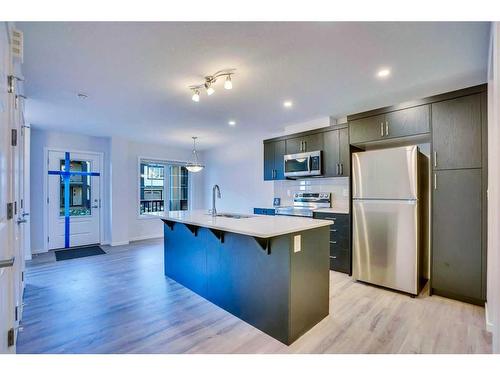 822 Windbury Street Sw, Airdrie, AB - Indoor Photo Showing Kitchen With Stainless Steel Kitchen With Upgraded Kitchen