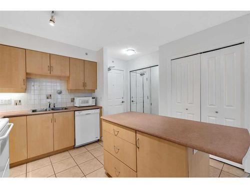 902-650 10 Street Sw, Calgary, AB - Indoor Photo Showing Kitchen With Double Sink