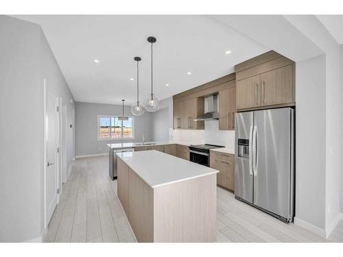 588 Dawson Drive, Chestermere, AB - Indoor Photo Showing Kitchen With Stainless Steel Kitchen With Upgraded Kitchen