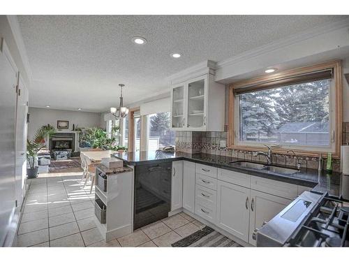 132 Varsity Estates Place Nw, Calgary, AB - Indoor Photo Showing Kitchen With Fireplace With Double Sink