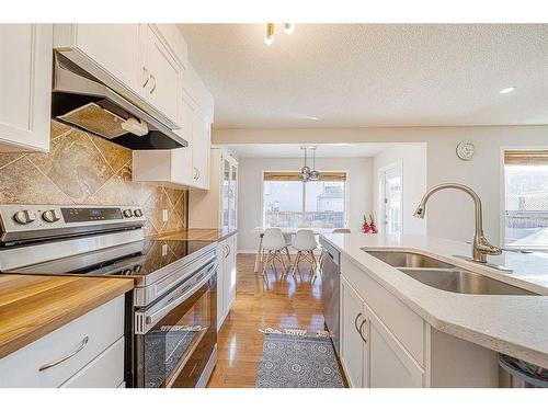 155 Cranwell Green Se, Calgary, AB - Indoor Photo Showing Kitchen With Double Sink With Upgraded Kitchen