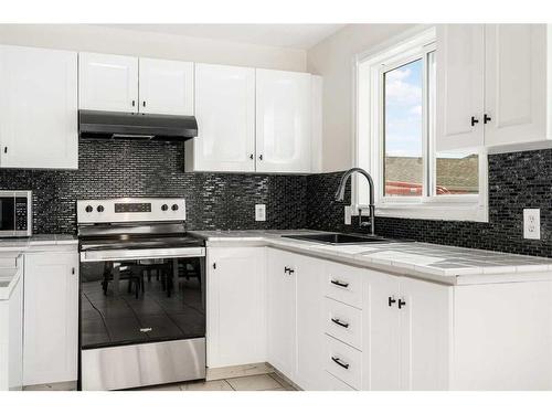 23 Martinwood Way Ne, Calgary, AB - Indoor Photo Showing Kitchen With Double Sink With Upgraded Kitchen